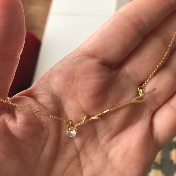 14K Gold Branch Diamond Boutique Feminine Necklace - Picture 7 of 8